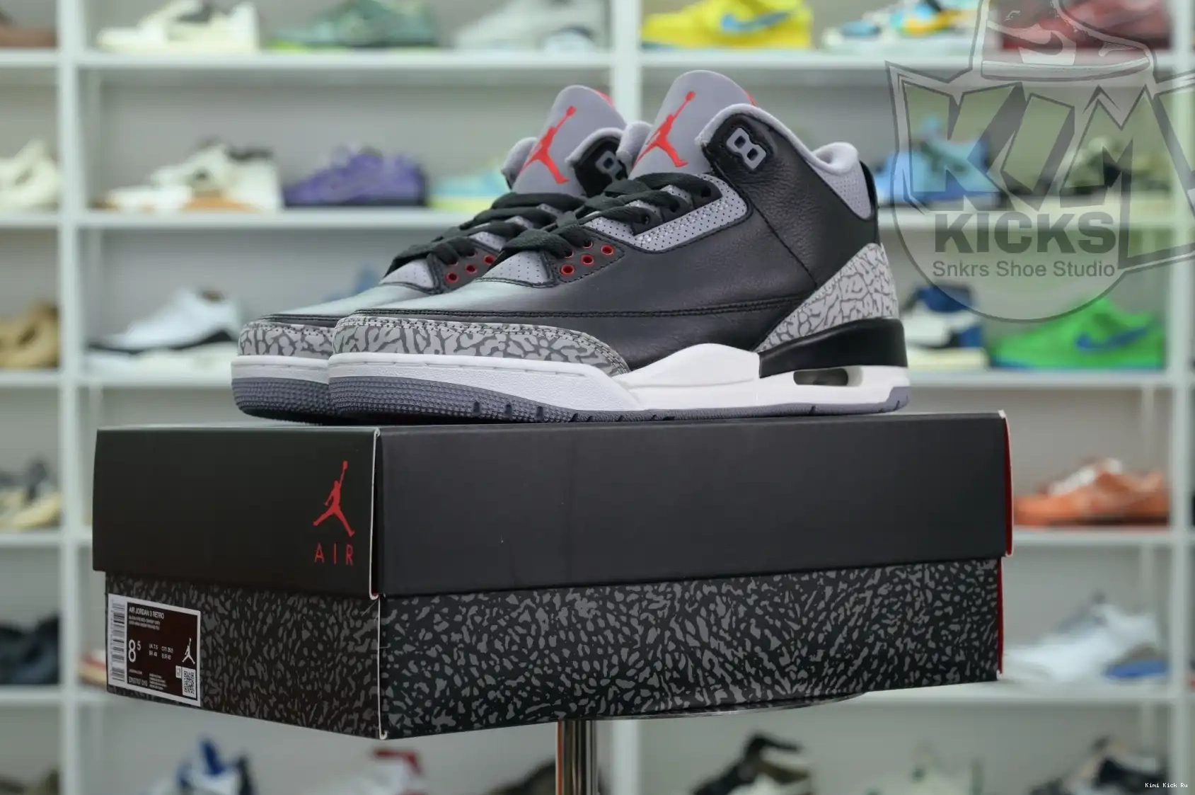 Air Cement Jordan Kimikick Reimagined” 3“Black 0325